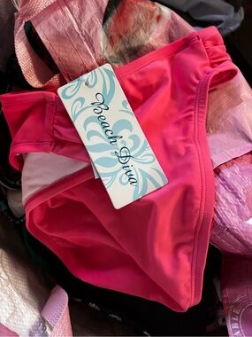 Beach Diva Women's Peach Pink Bikini Bottom NWT Size 12